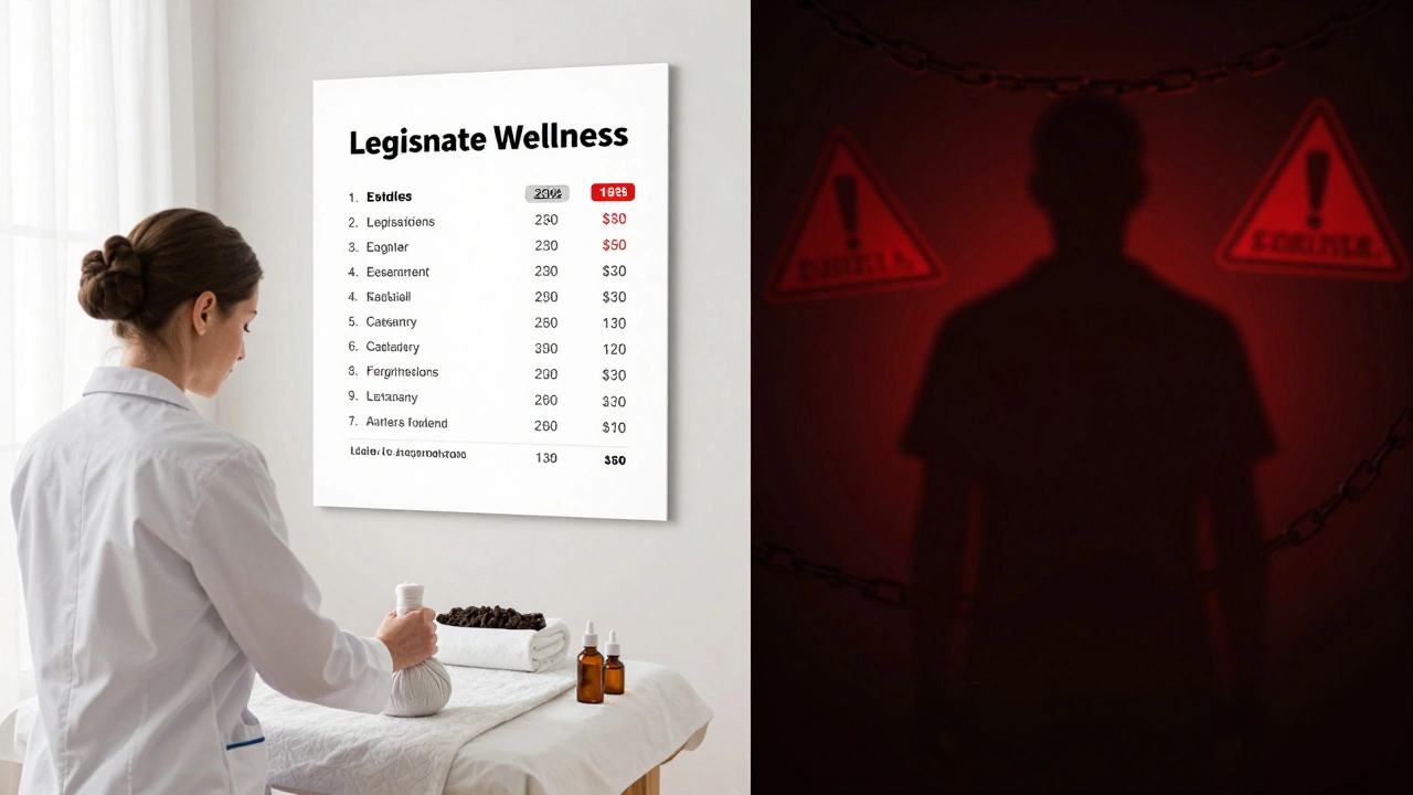 Contrast between safe licensed spa and risky illegal parlor