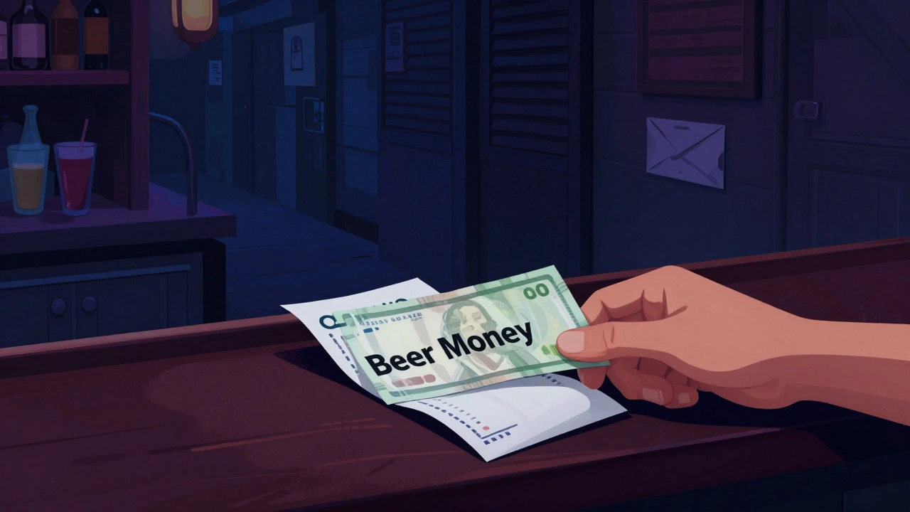 Moody illustration of bar scams and hidden dangers in Bangkok nightlife